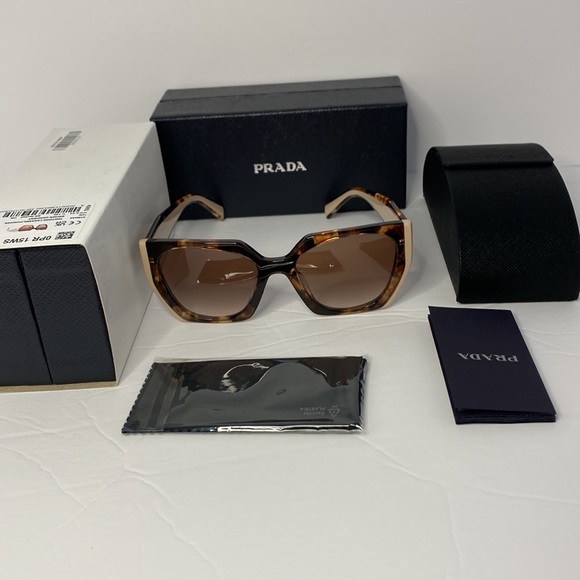 Authentic- New-Prada Tortoise Caramel Powder Brown Gradient Sunglasses - Picture 11 of 14
